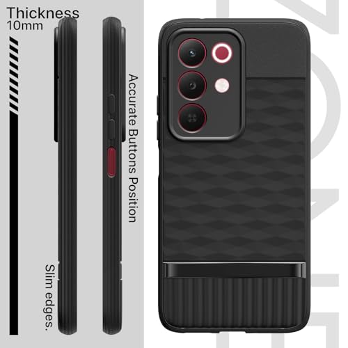 Image of Pikkme Back Cover for Realme Narzo 90X 5G / Realme C85 5G / Realme 15X 5G Camera Protection 3D Hexa Cube Design Silicone Protective Bumper Case (Black)