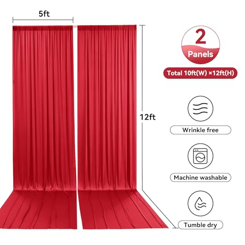 Cortinas de Fondo Rojo 10x12 ft para Fotografía miniatura 6