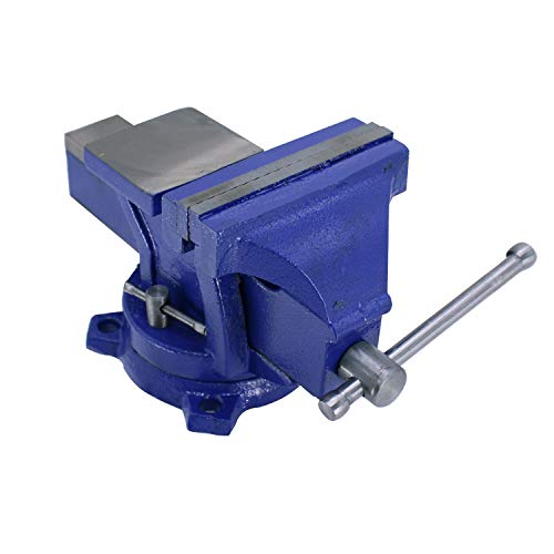 Hfs (R) 5" Heavyduty Bench Vise Anvil Forged.360 Swivel Locking Base Desktop Clamp (16Lbs), Fs Blue Design #TOP3