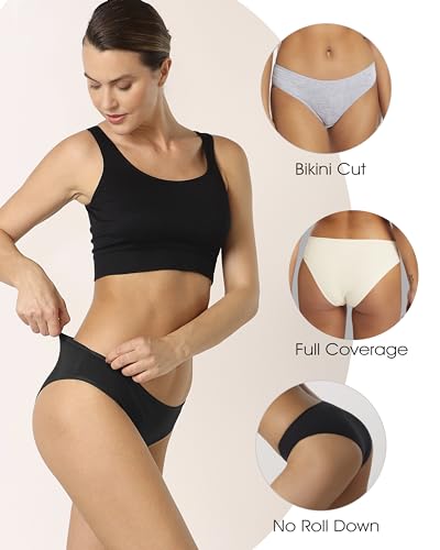 Image of la notte Women's Bikini Underwear Breathable Cotton Panties for Womens 6 Pack Ladies Stretchy Hipster Soft Briefs Panty