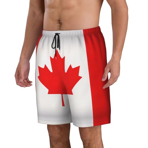 Canadian Flag Print Mens Swim Trunks Swim Shorts Swimsuits with Pockets Beach Shorts for Men Quick Dry2