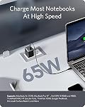 Anker USB C Charger, 715 Charger (Nano II 65W), GaN II PPS Fast Compact Foldable Charger for MacBook Pro/Air, Galaxy S20/S10, Dell, Note 20/10+, iPhone 15/Pro/Pro Max, iPad Pro, Pixel, and More