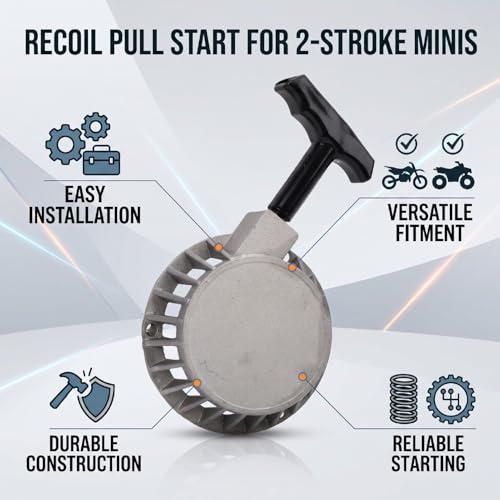 Cosiki Rozrusznik Odrzutowy Aluminium Trwały na 2 Suwy 47 Ml 49 Ml Motorynka Pasuje do Mini Moto ATV 4