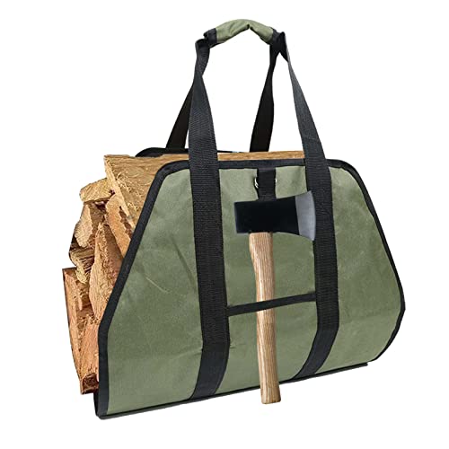 Aicharynic Toile Sac à Bûche Cheminée, Grande Capacité Toile Sac à Bûche Sac de Rangement pour le Bois de Chauffage avec Poignées Sangles pour le Camping Pliable Résistant thumbnail