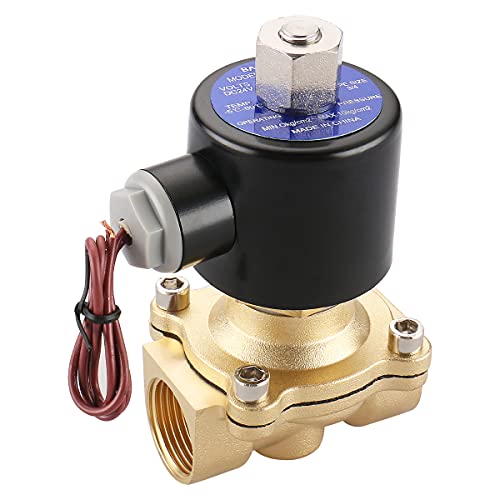 Baomain Pneumatic 3/4 Inch Normally Open 2 Way Brass Electric Solenoid Valve for Water,Air 2W-200-20K (DC 24V)
