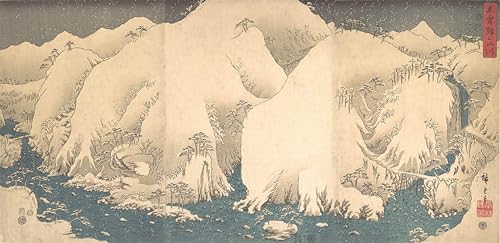 Decoración de paredes con el lienzo de Hiroshige Kiso in Snow, un regalo cultural de 60x90cm