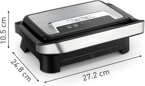 Tefal Inicio Compact 2-in-1 Kontakt- und Paninigrill, 1000 W, kompaktes Design, Edelstahlgehäuse, Saftauffangschale… – Ansicht 6