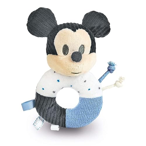 Clementoni Clementoni-17339 - chocalho Disney Baby Mickey marca - chocalho de anel suave - brinquedo para crianças pequenas - Adequado para 0 meses a diante - lavável na máquina, multicolor, M (17339)