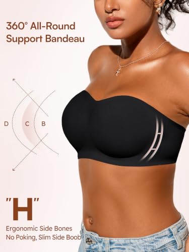 Image of Strapless Jelly Bras for Women - S-XL Seamless Padded Bandeau Bra