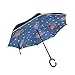 Parapluie Pliant Double Couche pour Dames Ours en Peluche et Parapluie inversé Candy avec étui Parapluie inversé Portable Protection Anti-Vent Coupe-Vent pour la Pluie avec poignée en Forme de C