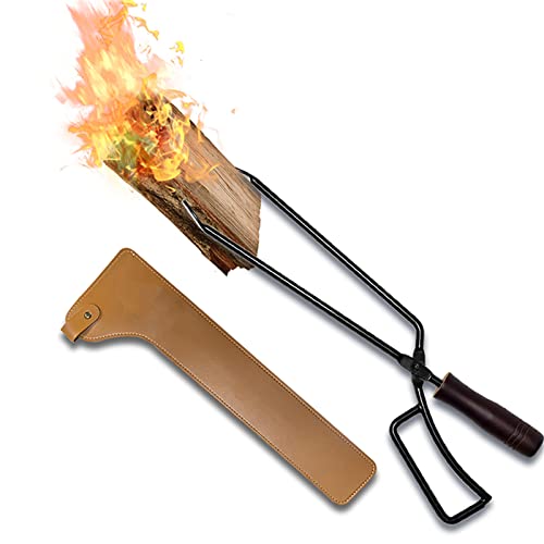 Pinzas for carbón, pinzas for chimenea, pinzas for leña, pinzas for leña de acero inoxidable, for fogatas en interiores y exteriores, pinzas for cocinar al aire libre, for fogatas de carbón y estufas