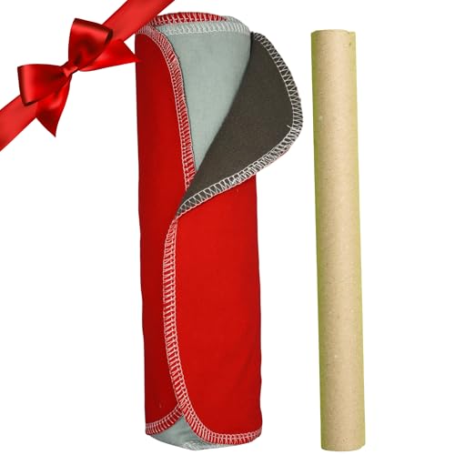 love our planet 2Ply 10 Reusable Unpaper Towels, Anti Stain Eco Friendly Kitchen Paper Roll, Natural Cleaning Cloths, Charcoal Bamboo and Cotton Flannel Paperless Kitchen Roll (Grey & Red)