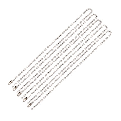 Aexit Chaînes de boule de perle d'acier inoxydable Keychain 3.2mm par 20 pouces 5pcs PA695948Y133293W