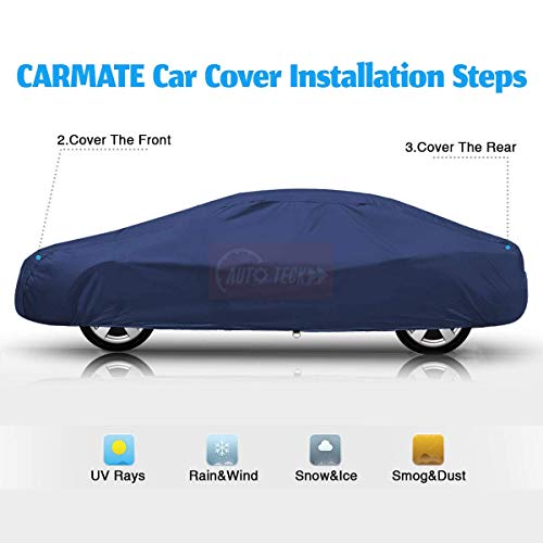 Image of CARMATE Parachute Custom Fitting Car Body Cover for Maruti Old DZIRE - Blue (Without Side Mirror & Antenna Pockets)