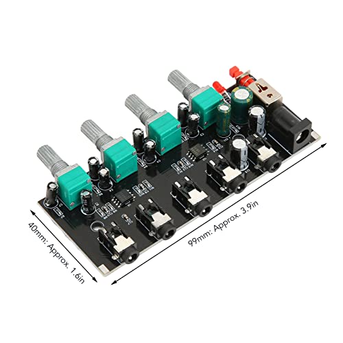 Placa de mixagem estéreo de 4 vias, misturador de som 4 em 1, misturador amplificador de fone de ouv