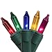Set of 100 Multi-Color Synchronized Musical Mini Christmas Lights - Green Wire