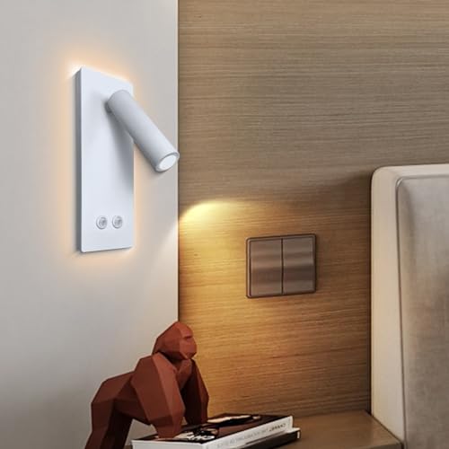 Image of 4W+8W Night Light, Multifunction Wall Sconce, Reading & Bedside Plug in (Sand)