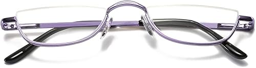 Miniatura 1 de VEVESMUNDO Lentes de lectura de metal de media luna con marco semi sin montura para hombres y mujeres