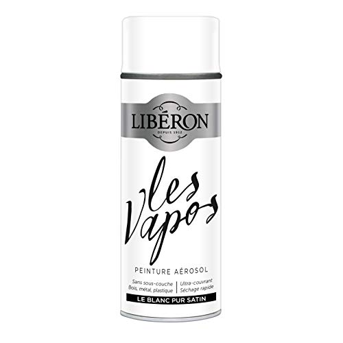 Libéron Peinture aérosol Les vapos, Le Blanc Pur Satin, 400ML