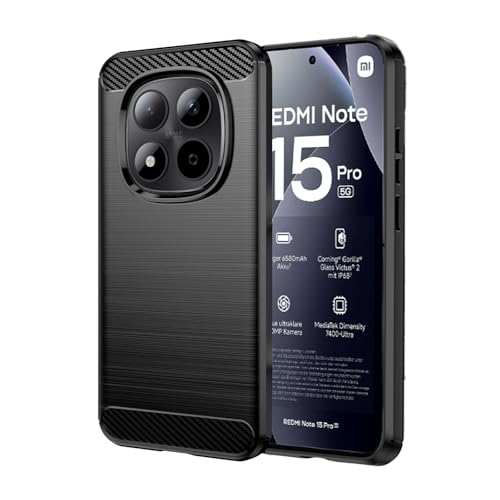 For Redmi Note 15 Pro 5G/Redmi Note Pro 15 5G ケース 保護ケース 炭素繊維 全面保護 落下に強い 耐衝撃 擦り傷防止 滑り止め 軽量 超薄型 Greerass カバー インストール簡単 スマートフォンカバー 科学デザイン 精密穴位置の商品画像（Amazon）