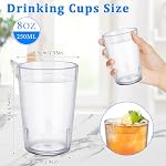 48 Pack 8oz Clear Plastic Cup Restaurant Grade Break Resistant Drinking Glasses are Reusable, Stackable and Shatterproof Drink Tumblers for Cafe Party and Catering Supplies