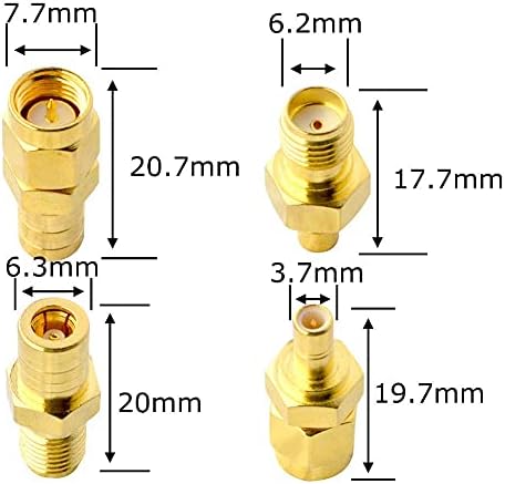 4 Type DAB Aerial Adapter SMA to SMB RF Adapter Kit SMA Adapter to SMB Connector for DAB + Car Radio Aerial JVC Alpine GPS System All in-car DAB Radio