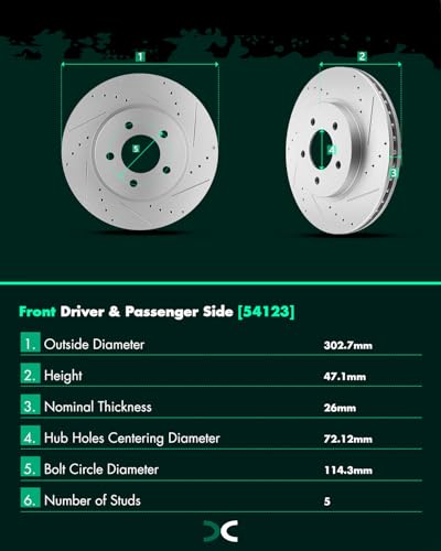 Image of SCITOO Front 11.92 inch Brake Pads and Rotors Kits Fit For Ford For Escape 2005 2006 2007 2008 2009 2010 2011 2012,For Mazda Tribute 2005-2006 2008-2011,For Mercury Mariner 2005-2011