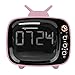 Produktbild Kafuty Heimradio Bluetooth-förmige Uhr TV Audio Wecker Dual Wireless Lautsprecher Hochwertige tragbare Bluetooth Retro Radio Lautsprecher(Rosa)