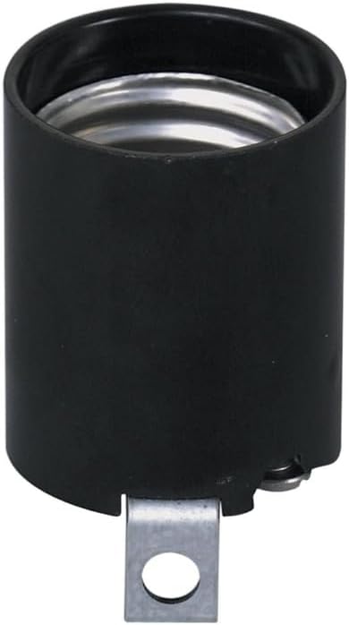 Leviton 1-Circuit 1-Piece Keyless Lamp Holder, 660W, Incandescent, Medium, 3352-F, Black