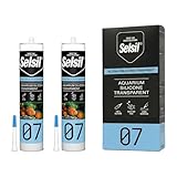 SELSIL Aquarium Silicone Sealant Clear, High Elasticity, Safe for Fish, 100% Solvent Free, 100% Non-Toxic, Fresh and Saltwater, 10.14 Fl oz. (300 ml) Transparent (2 Pack)