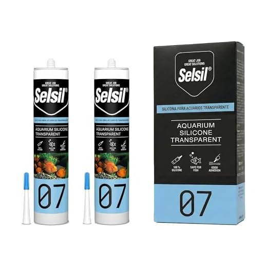 SELSIL Aquarium Silicone Sealant Clear, High Elasticity, Safe for Fish, 100% Solvent Free, 100% Non-Toxic, Fresh and Saltwater, 10.14 Fl oz. (300 ml) Transparent (2 Pack)