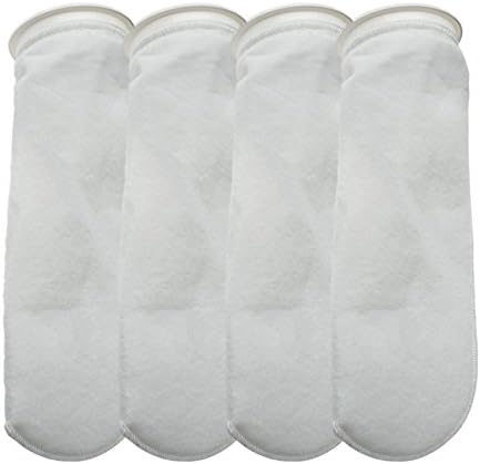 CNZ 200 Micron Felt Filter Sock with Plastic Ring (4" x 13" 4-Pack)