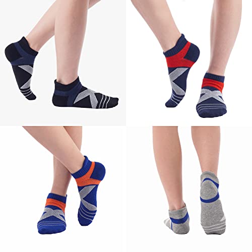 Image of Athletic Ankle Socks for Men & Women, Cushioned Compression Arch Support Socks For Running, Golf & Sports (4 Pairs)