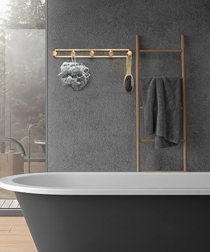 Ganchos dorados para colgar en la pared, ganchos de metal resistentes para toallas, 20 kg de capacidad, elegantes ganchos individuales para entrada, sala de estar, cocina, dormitorio, baño (3 ganchos)