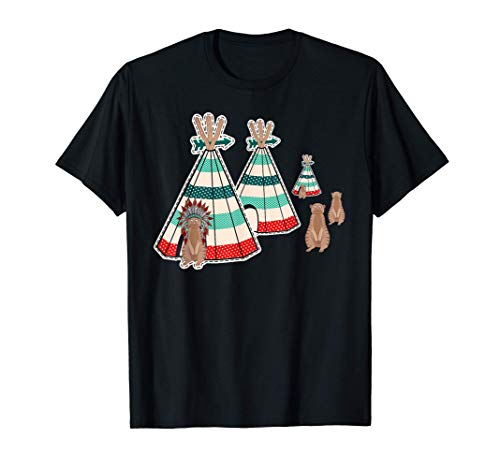 Carino Merkats Teepees Graphic Regalo occidentale Donna Uomo Maglietta