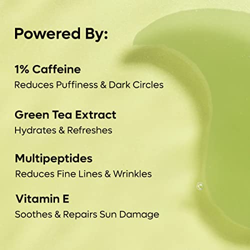 mCaffeine Green Tea Hydrogel Under Eye Patches for Dark Circle, Fine Lines & Wrinkles Reduction | Cooling Under Eye Patch Mask for Instant... - Image 7