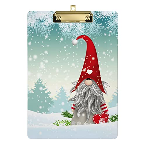 Planchette à pince traditionnelle de Noël A4 avec clip en métal discret pour étudiants, hommes, femmes, 22,9 x 31,8 cm
