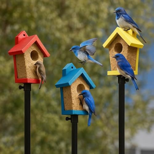2026 New 3pk Weather Proof Edible Bird House Suet Birdfeeder Hanging Bird Feeder with Cake, Bird Feast Feeder for Outdoor, Wall Tree Moutable