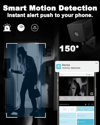 Spy Camera, 4K Ultra HD Mini Camera with 64GB TF Card, WiFi/No WiFi Security Camera for Home, 2000mAh Large Battery, Clear Night Vision&AI Motion Detection, Spy Hidden Camera for Indoor/Outdoor Use - Image 6