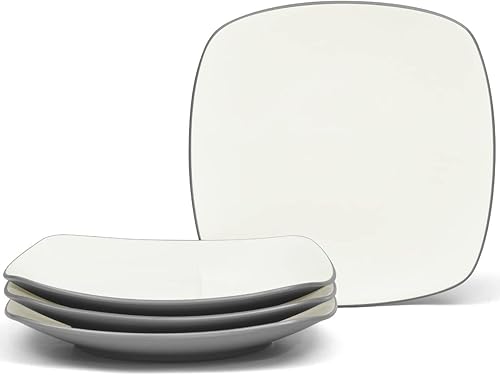 Noritake Colorwave Slate - Juego de 4 platos llanos cuadrados, 10-34 pulgadas