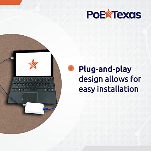 Kit PoE Texas de conversión PoE a USB-C con alimentación y datos separados: hasta 41 W, compatible con Dell, HP, Chromebook y más laptops miniatura 3