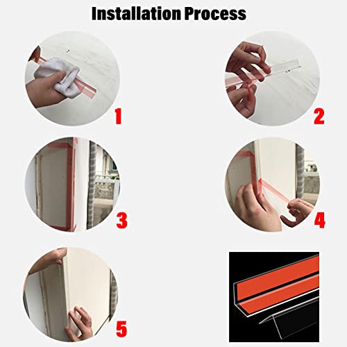 Faixa de borda transparente, acrílico durável para piso/parede tiras protetoras de canto para papel