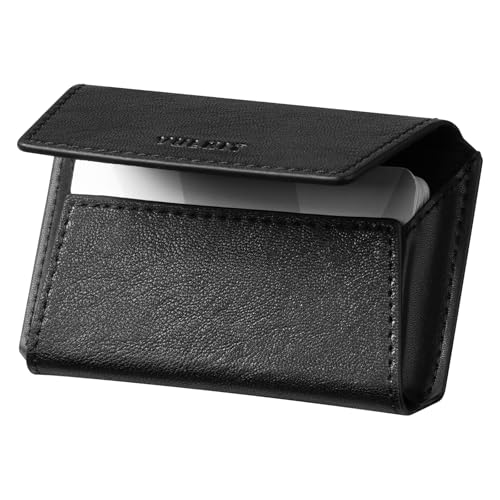 VULKIT Leather Business Card Holder Case for Men Slim Pocket Business Card Wallet Name Card Case Holder, Holds 20 Business Cards Black