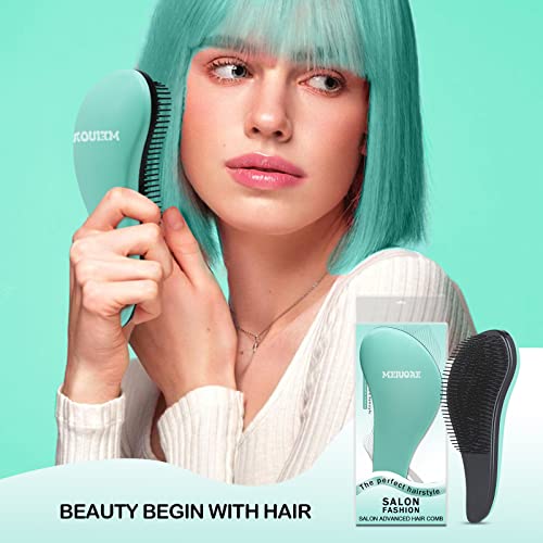 Hairbrush Detangler-Soft And Comfortable Detangling Brush, Curly Hair Brush For Scalp Massage, Detangler Brush For Natural, Curly, Straight, Wet Or Dry Hair - Hairbrush For Men & Women(Green) #TOP2