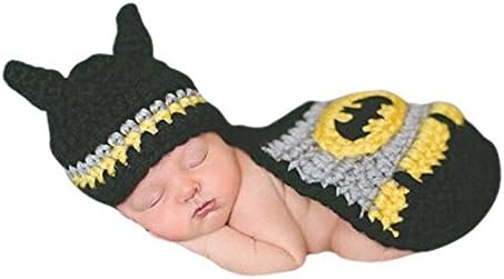 Pinbo Newborn Baby Boy Crochet Hat & Cape Set Costume Photogtaphy Prop