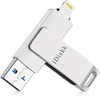 iDiskk 128GB MFi Certified Photo Stick for iPhone Flash Drive for iPhone 14/14 pro/13/13 pro/12/12 mini/12 pro max/11/11 pro/XR/X/XS for iPad,MacBook / PC Photo Storage for iOS iPhone Memory Stick