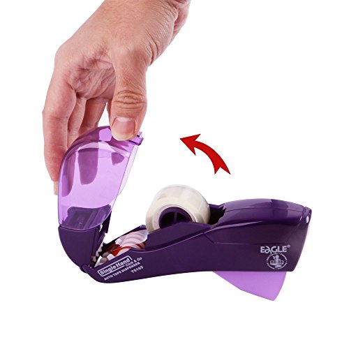 Eagle Automatic Tape Dispenser, Tape Gun, Single Handheld Design, Free 1 Roll Of 0.5 Inch(12 Mm) And 1 Roll Of 0.75 Inch (19 Mm) Tapes (Pink) #TOP3