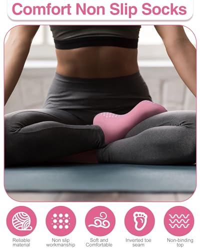Image of Chuarry 60 Pairs Cotton Yoga Socks Non Slip Skid Sticky Socks for Women Elderly Hospital Pilates Ballet Barre