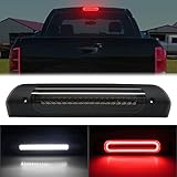 R&F Auto LED Smoked Lens High Mount Brake Light Replacement for Ram 1500 2500 3500 (2002-2008), for Ram 2500 3500 (2009) Roof Cargo Lights Third Brake Lamp with Seal Foam Gaskets F1 Style Red Flash