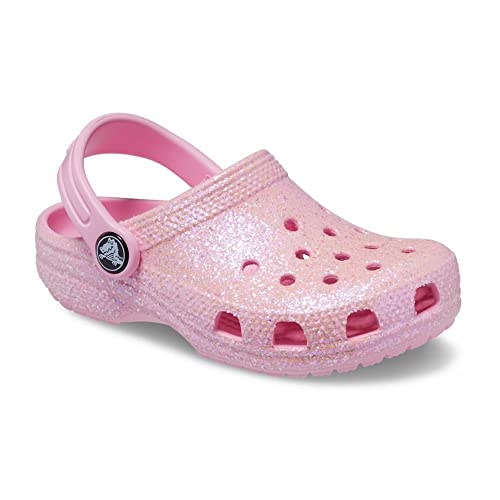 Image of Crocs Unisex-Child Classic Glitter Clog, Flamingo, 5 Toddler